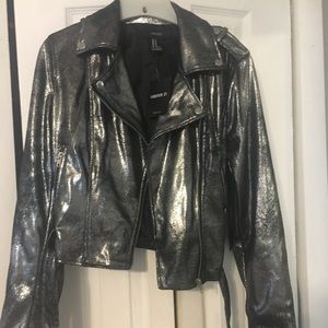 Forever21 moto metallic jacket